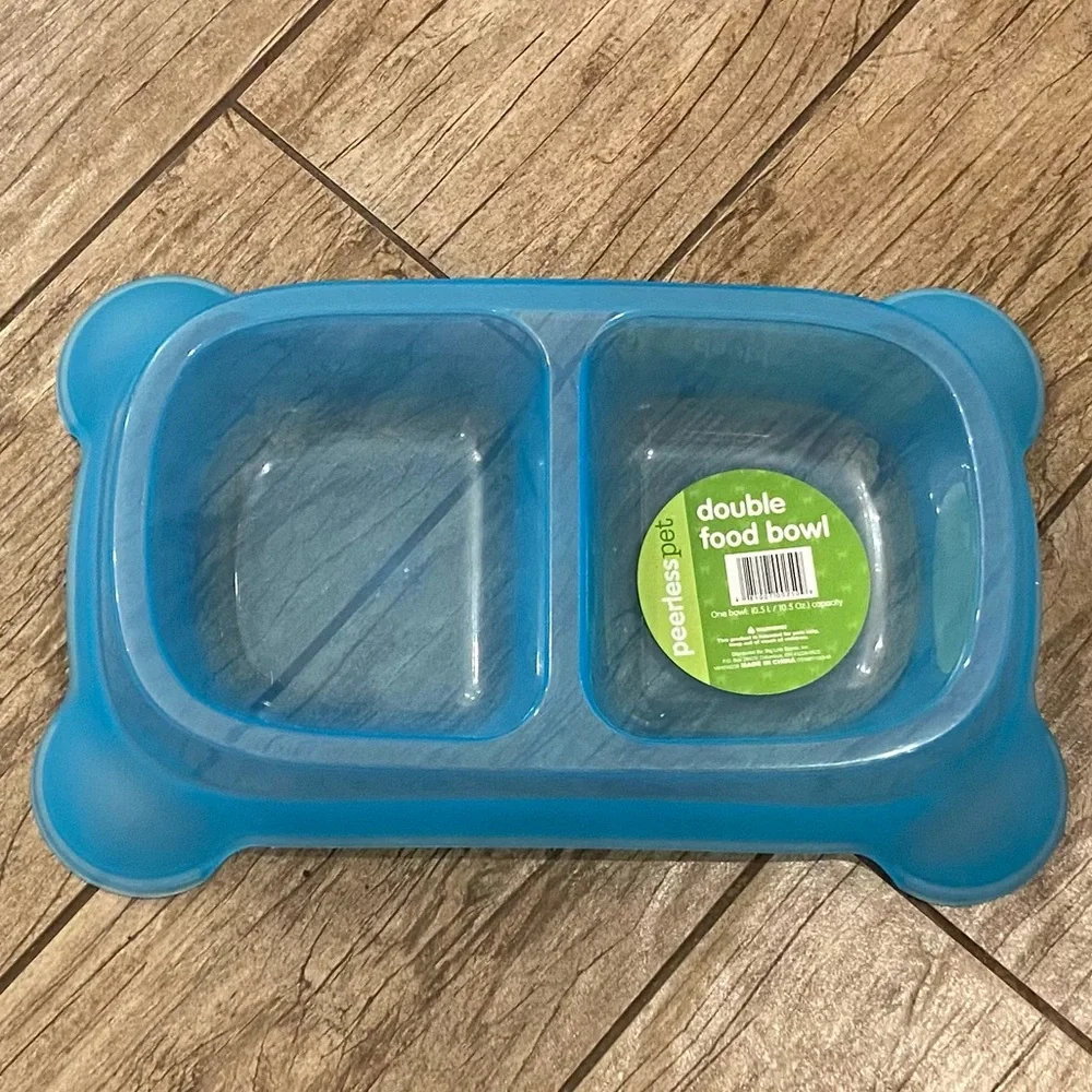 Double Food Bowl- Blue- NWT